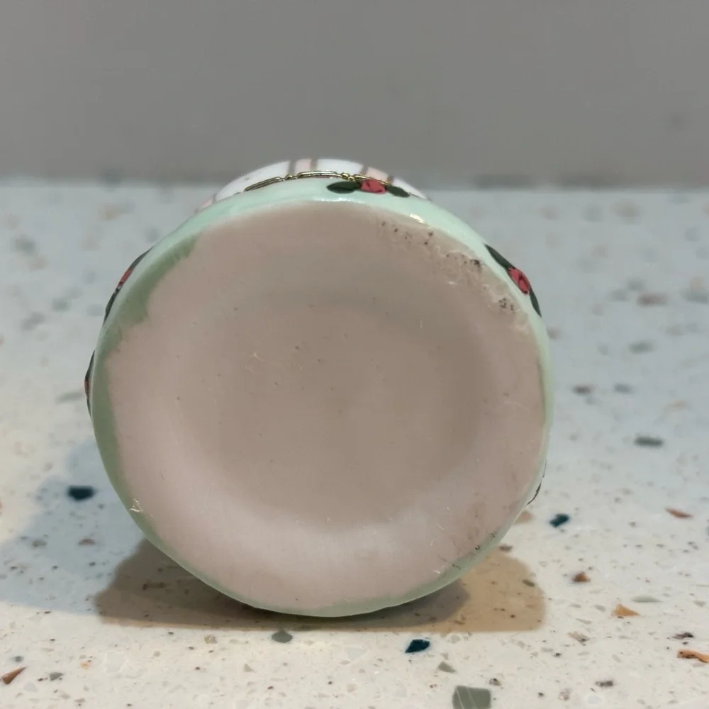 Decorative Porcelain Trinket‎ Jewelry Ring Box with Floral Design